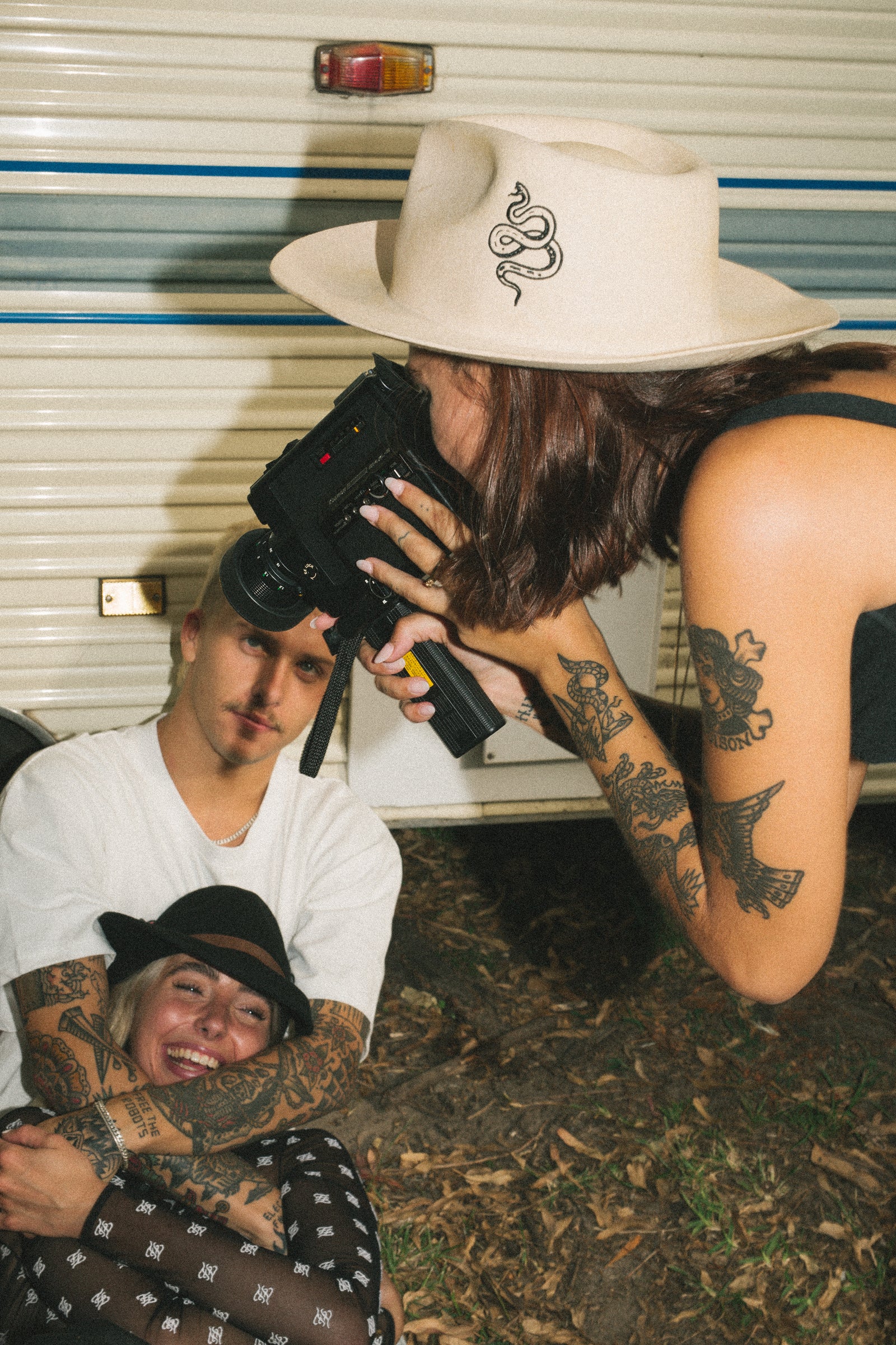 The Snake Fedora - Distressed White