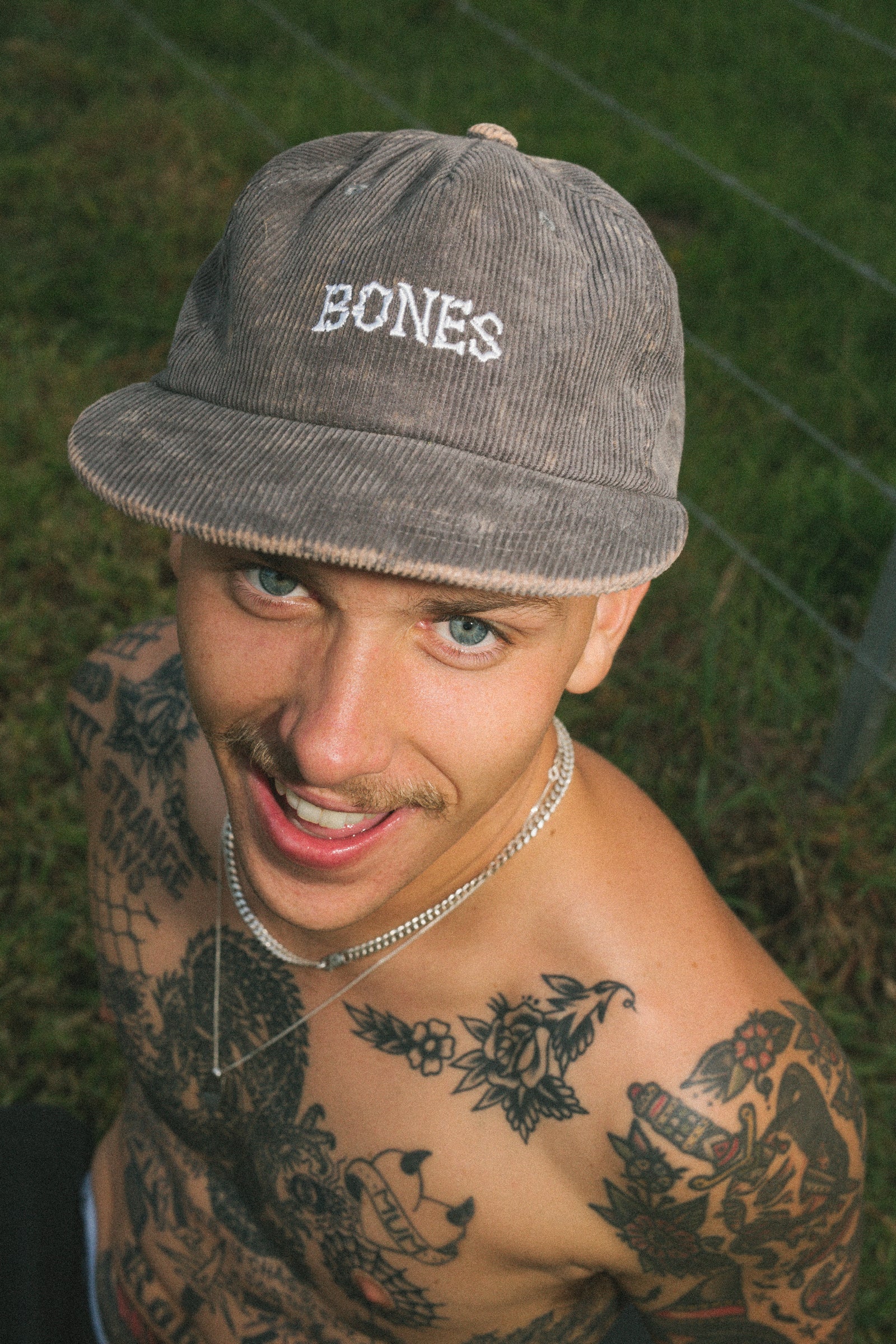 Bones Club Cord Washed Grey Cap