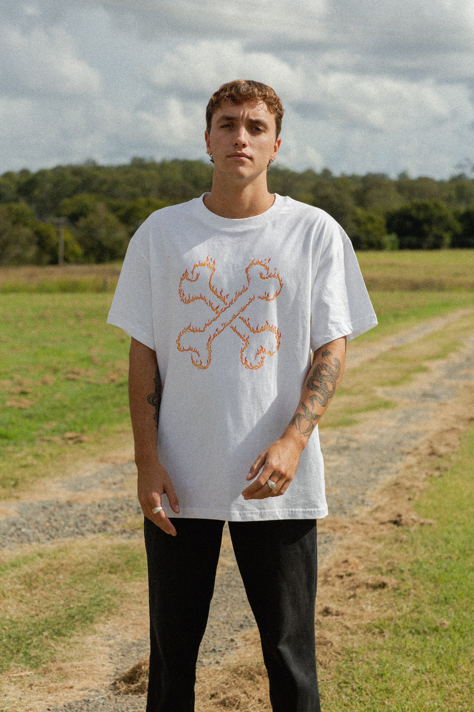 The Flame Tee - Vintage White