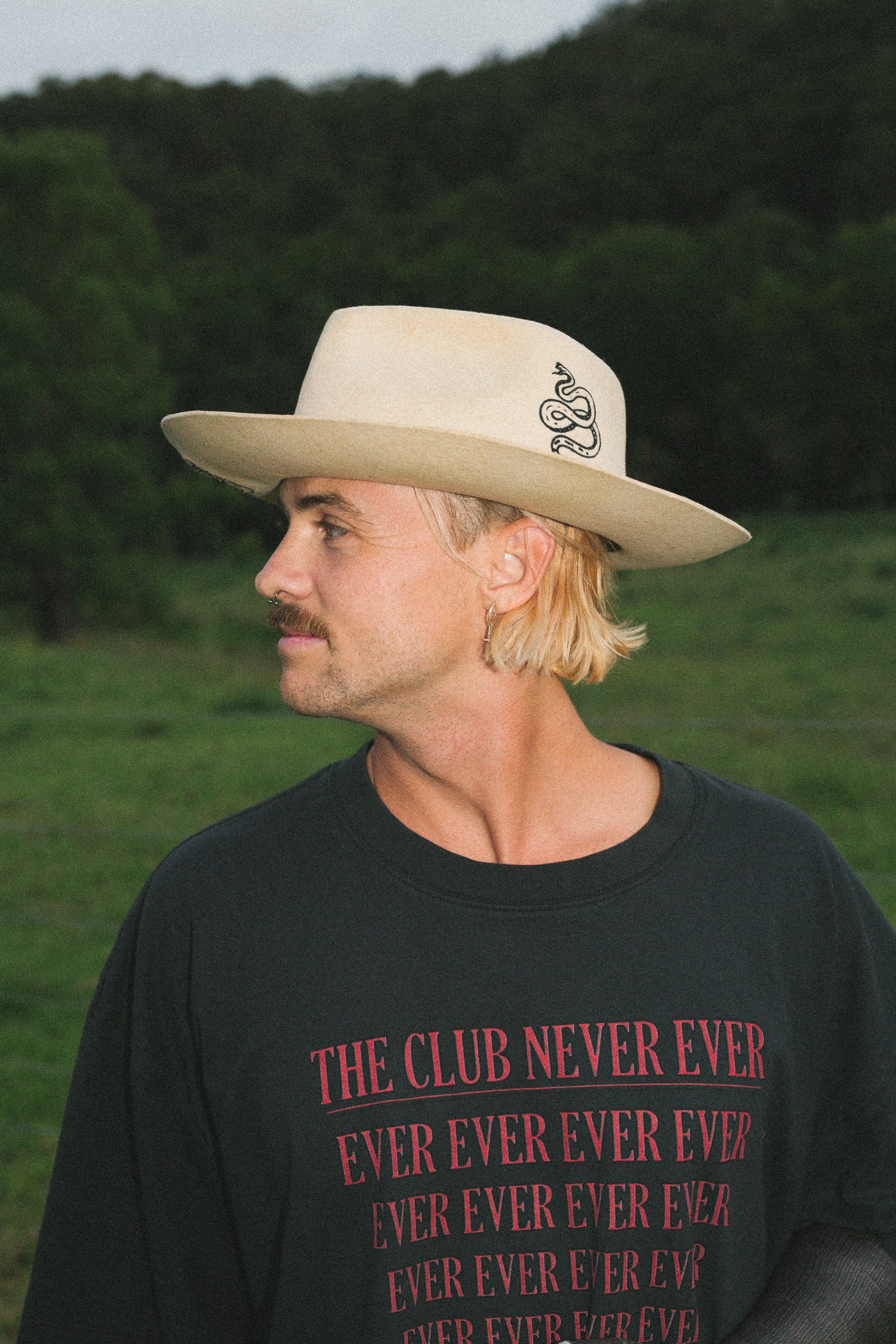 The Snake Fedora - Distressed White