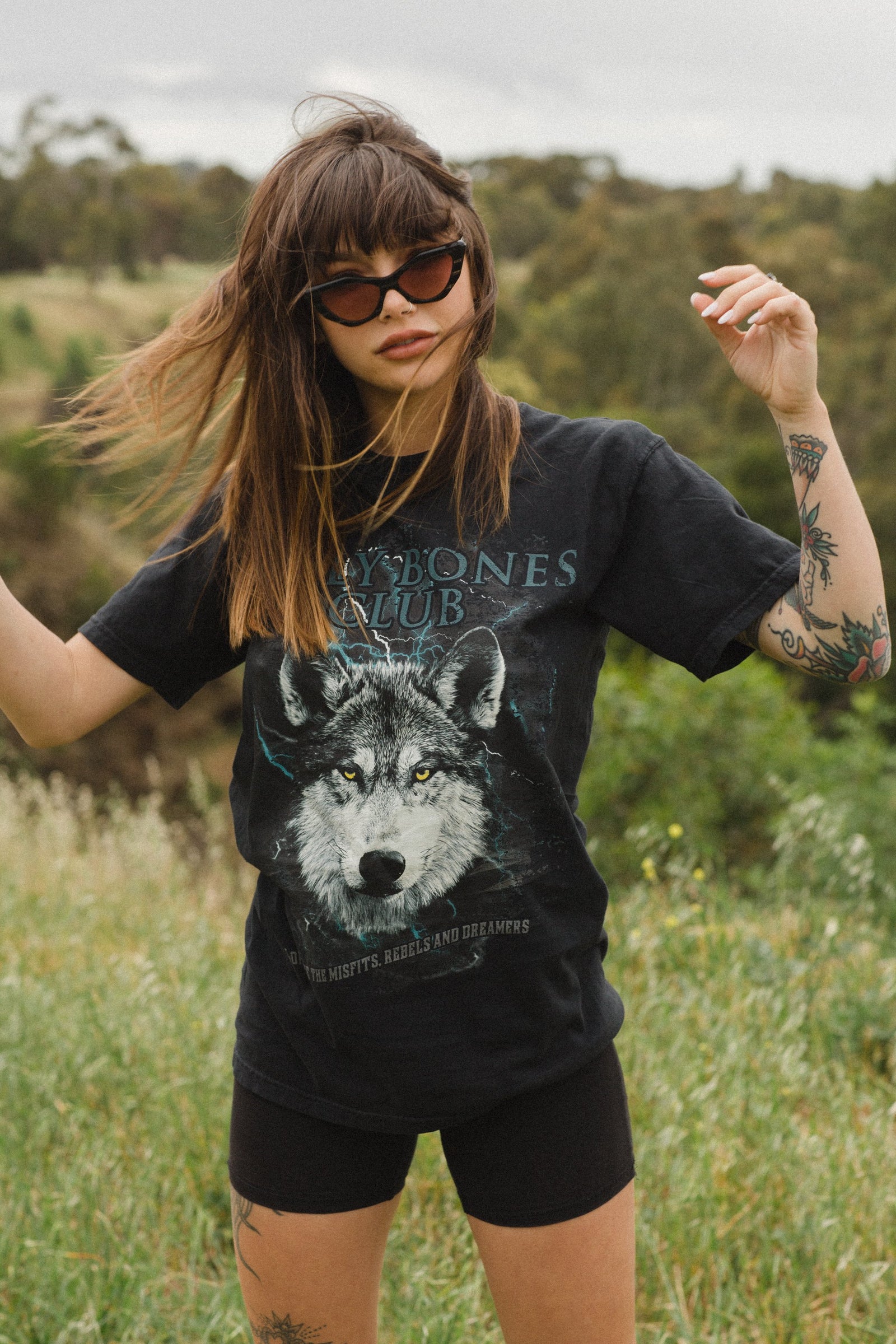 Wolf Pack Tee - Vintage Black