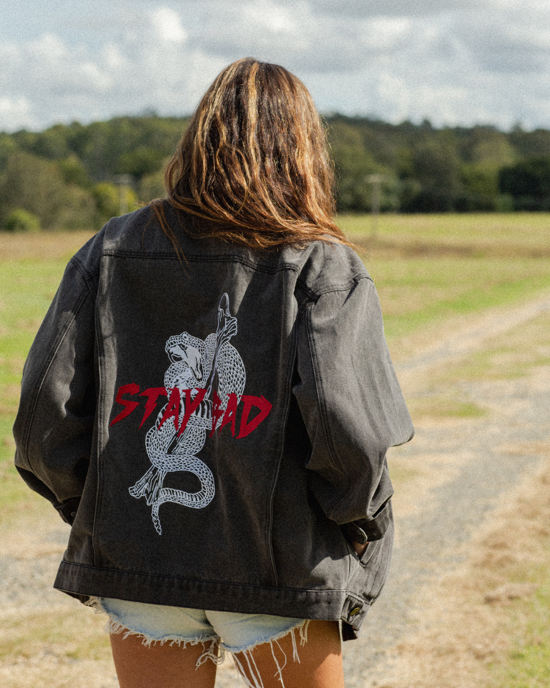 Stay Bad Denim Jacket  - Black Wash