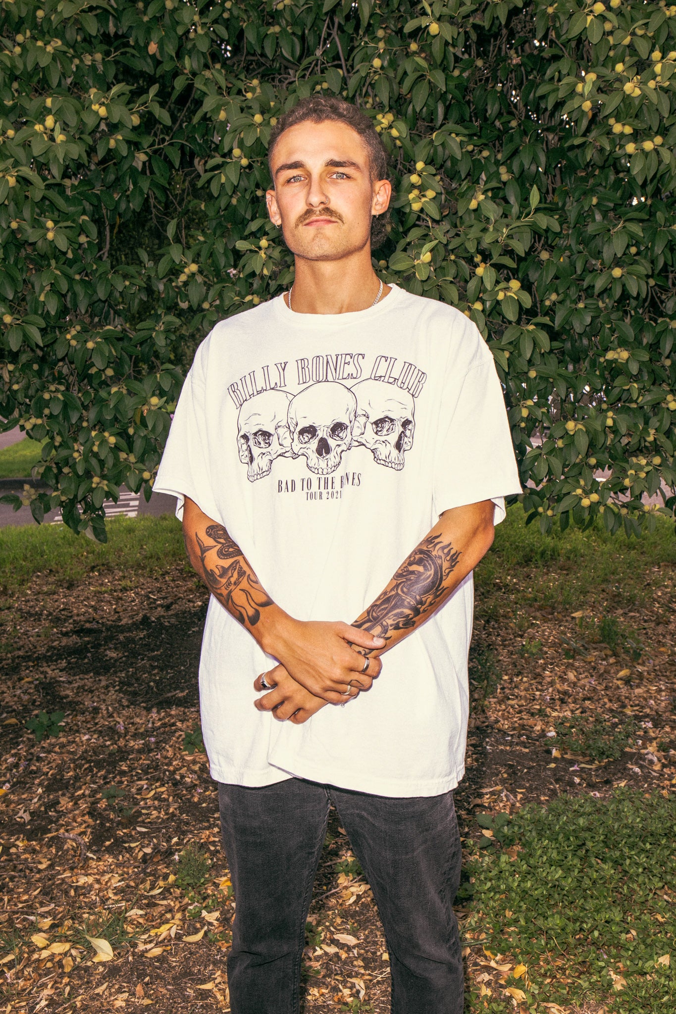 Skull Wingman Tee - Vintage White