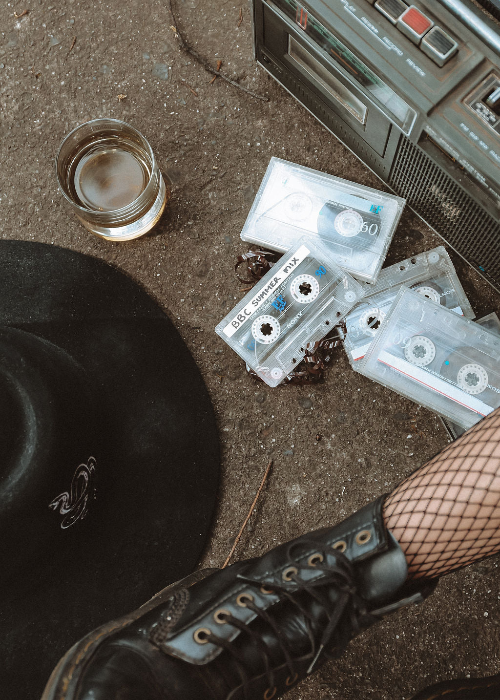 The Snake Fedora - Distressed Black