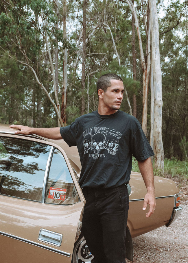 Skull Wingman Tee - Vintage Black