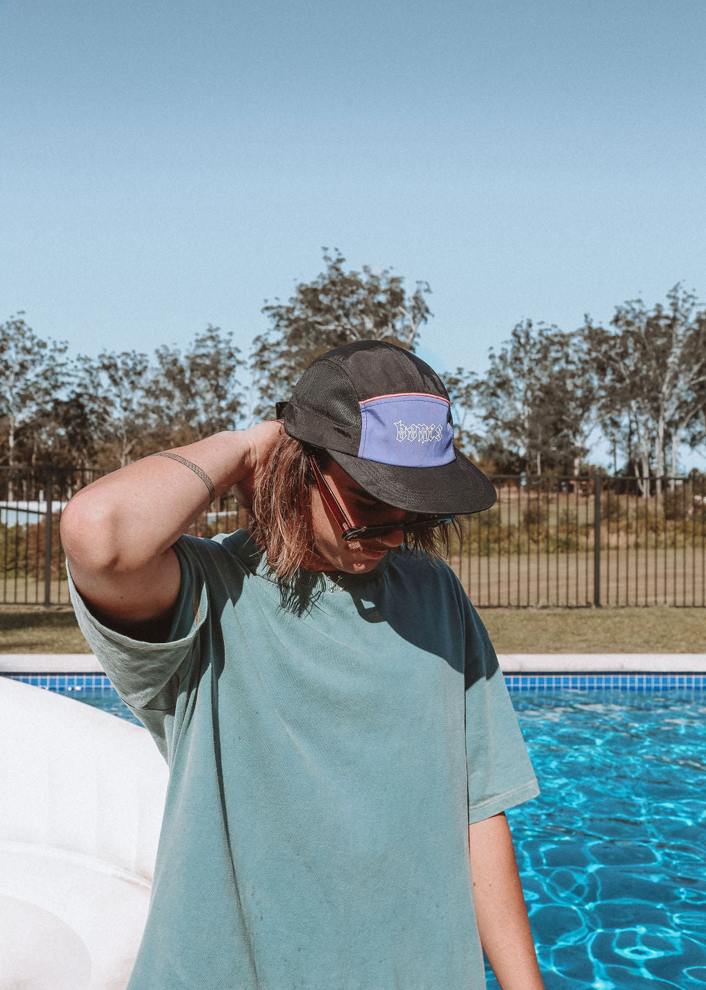 Steeze Retro 5 Panel Cap - Black/Purple