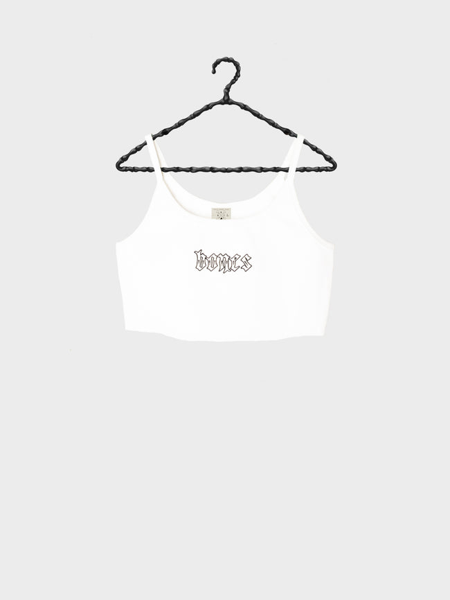 Bones Club Rib Crop - Vintage White