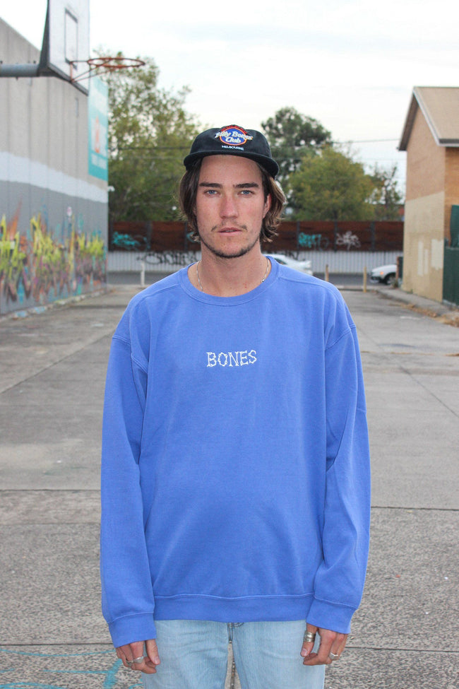 Bones Club Crew Sweater - Cobain Blue