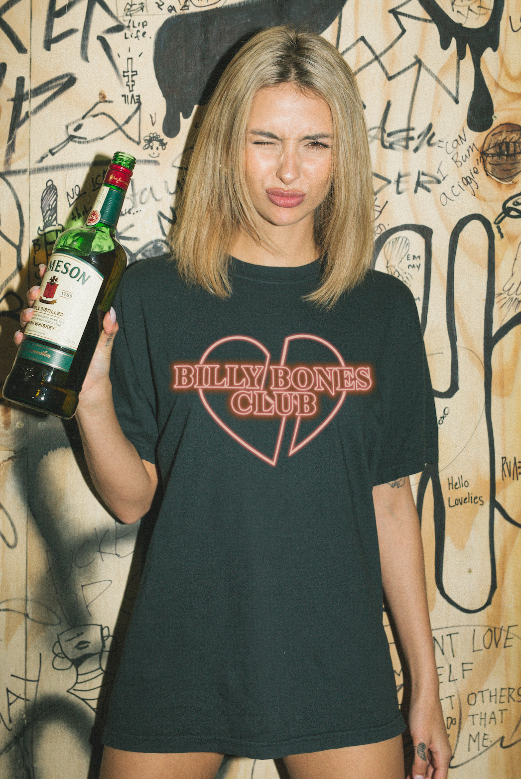 Heartbreaker Neon Tee - Vintage Black