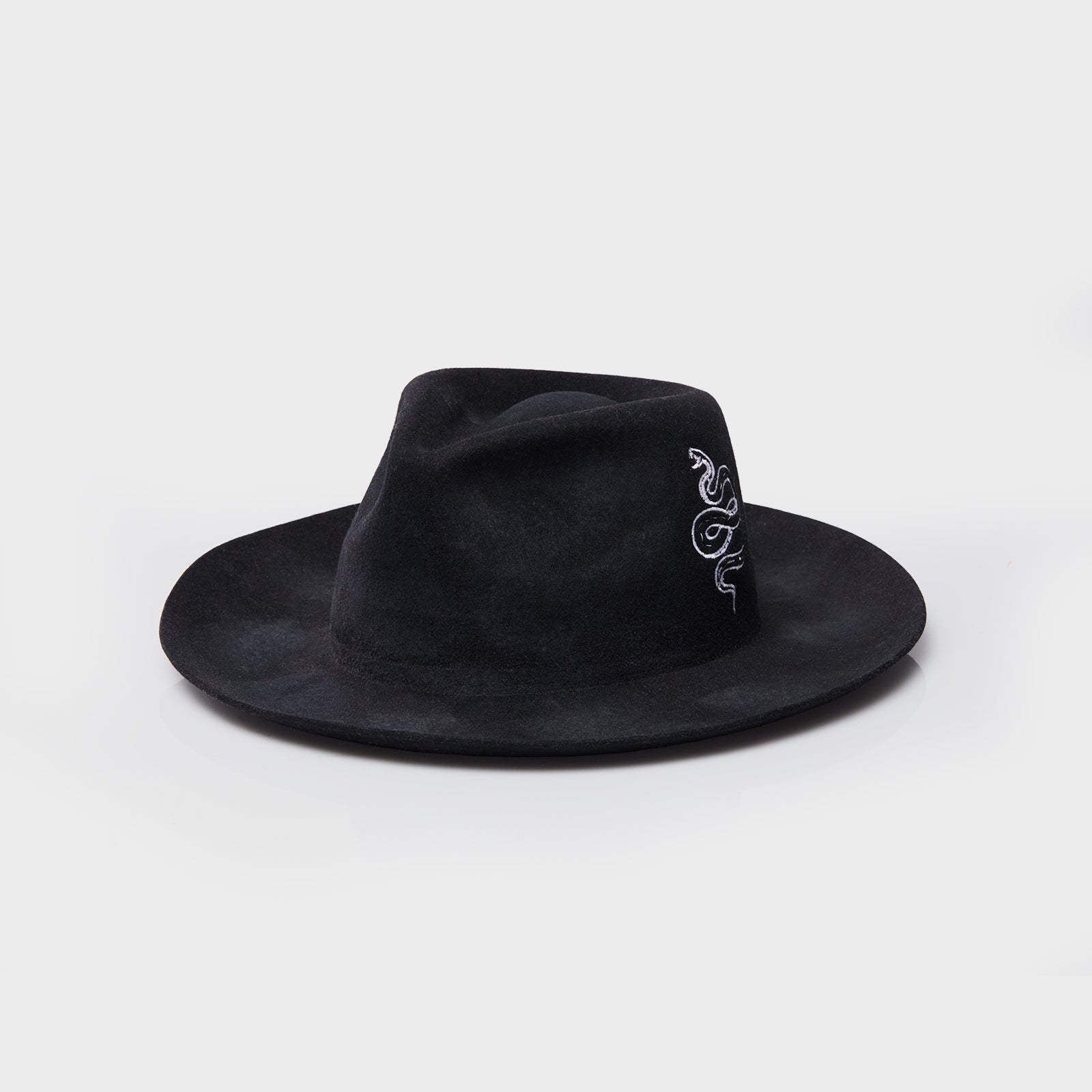 The Snake Fedora - Distressed Black