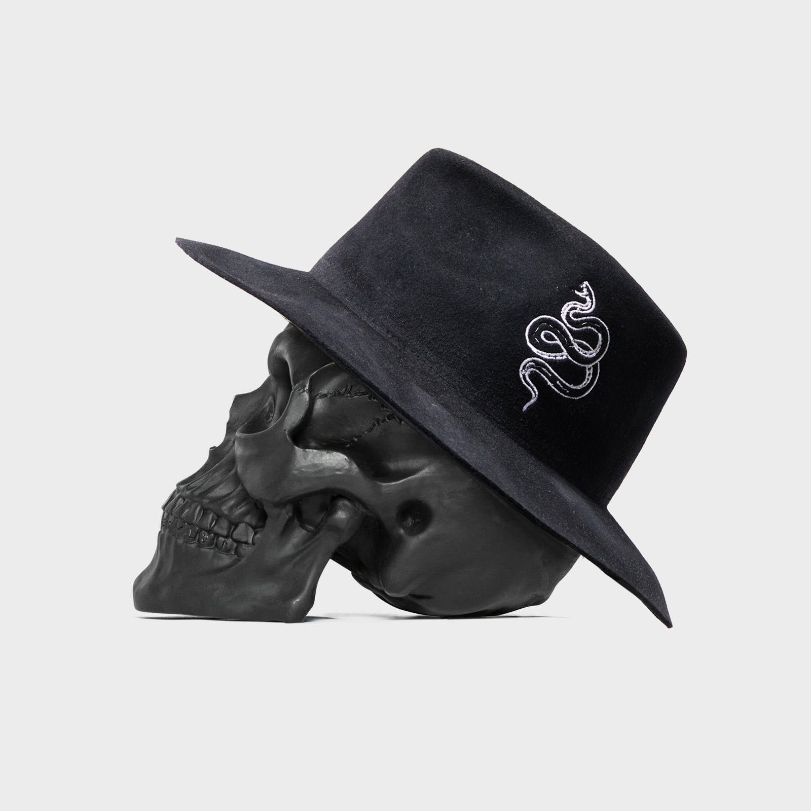 The Snake Fedora - Distressed Black