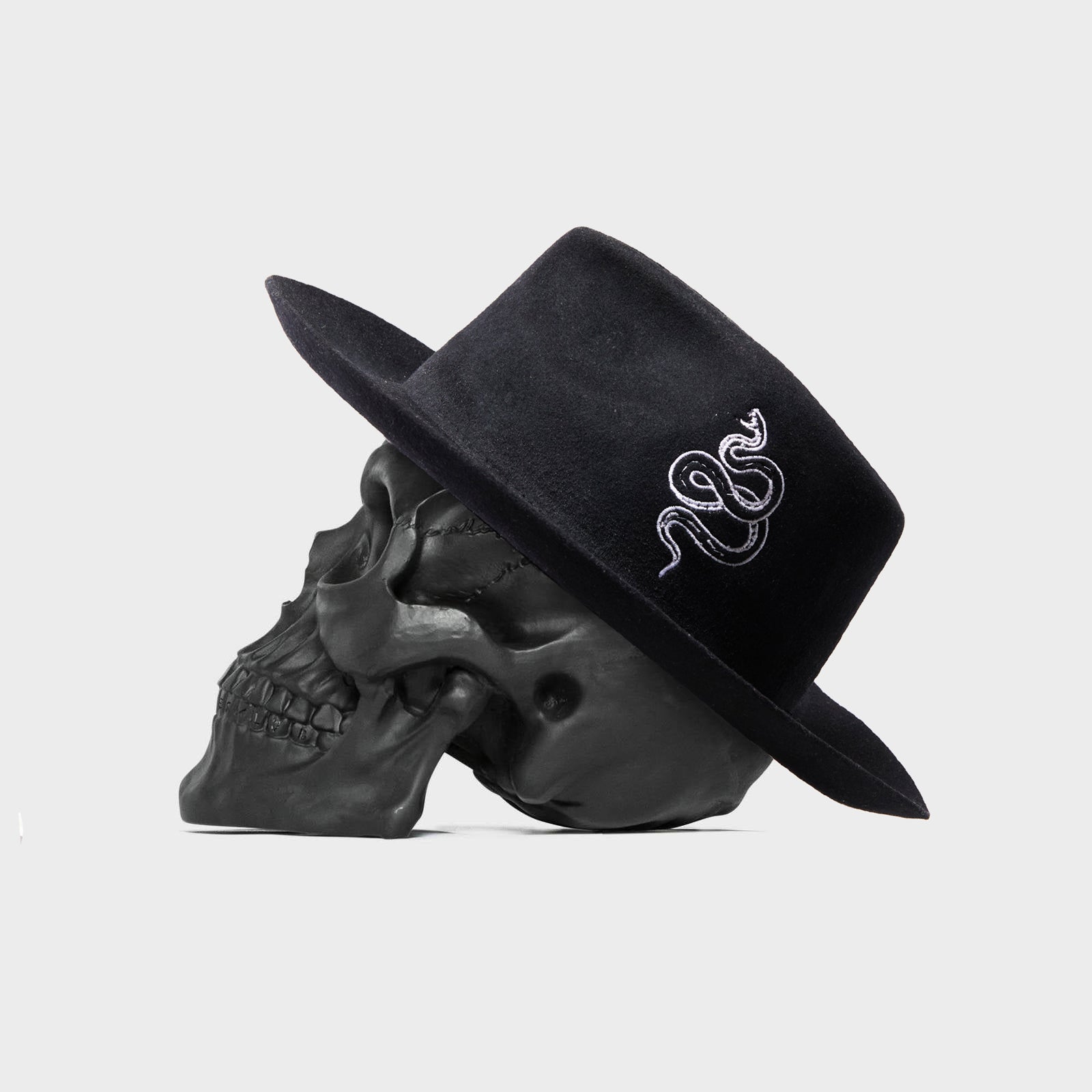 The Snake Fedora - Distressed Black