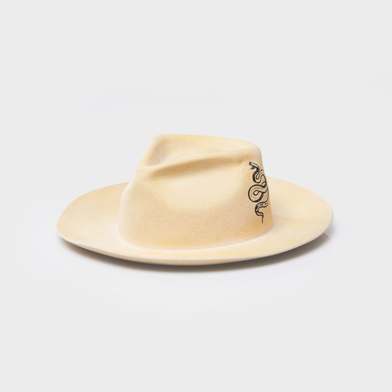 The Snake Fedora - Distressed White