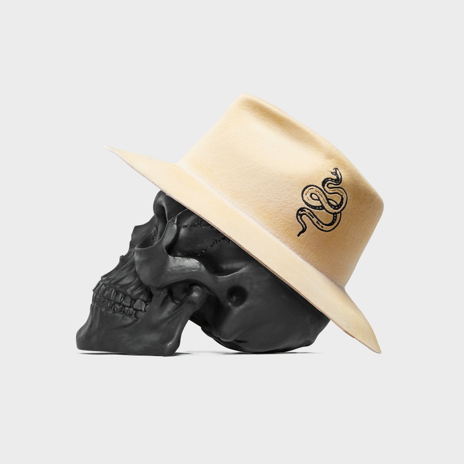 The Snake Fedora - Distressed White
