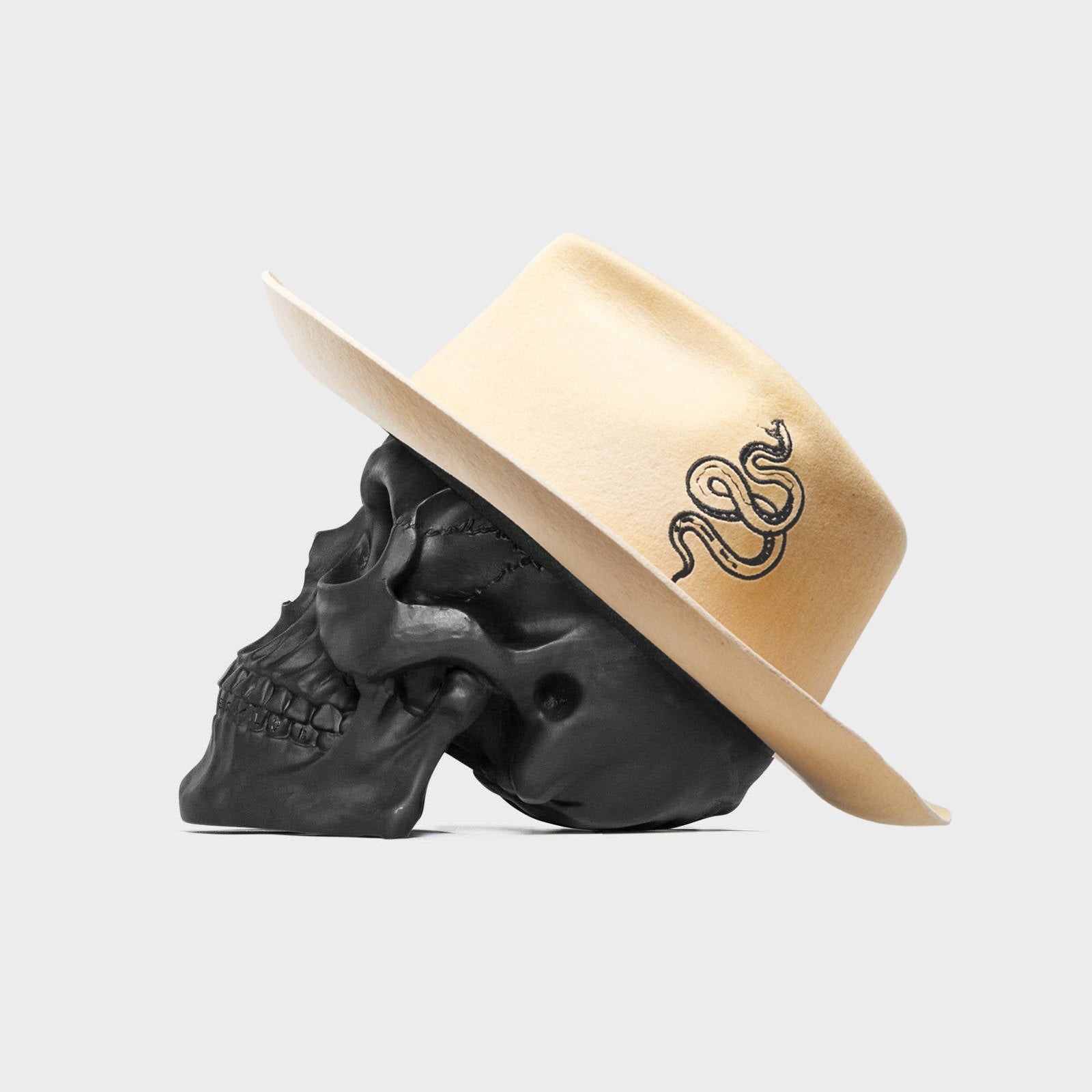 The Snake Fedora - Distressed White