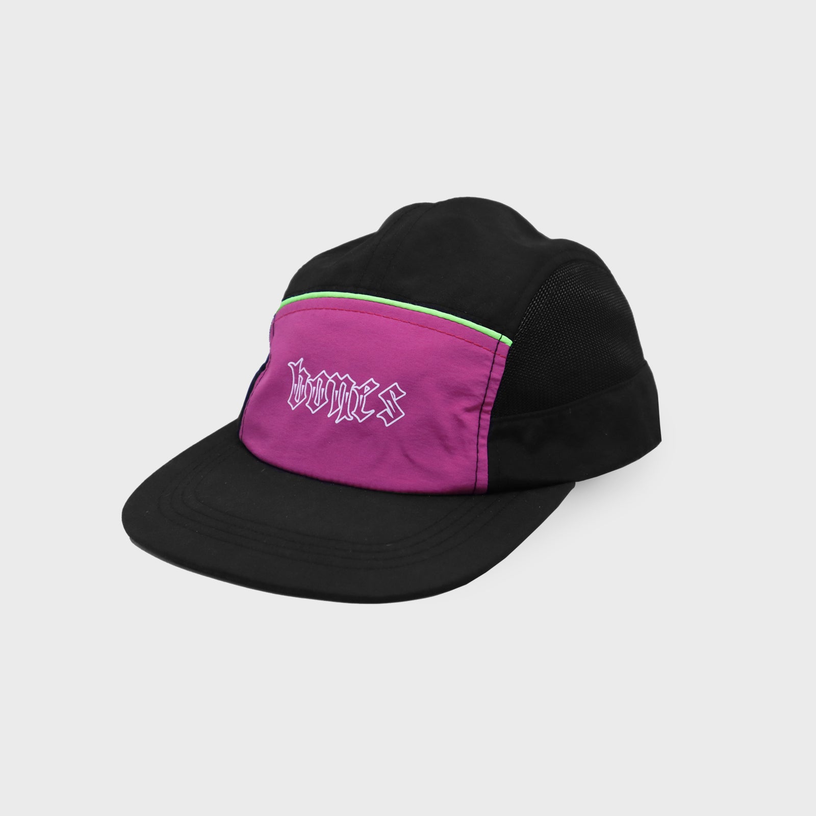 Steeze Retro 5 Panel Cap - Black/Pink