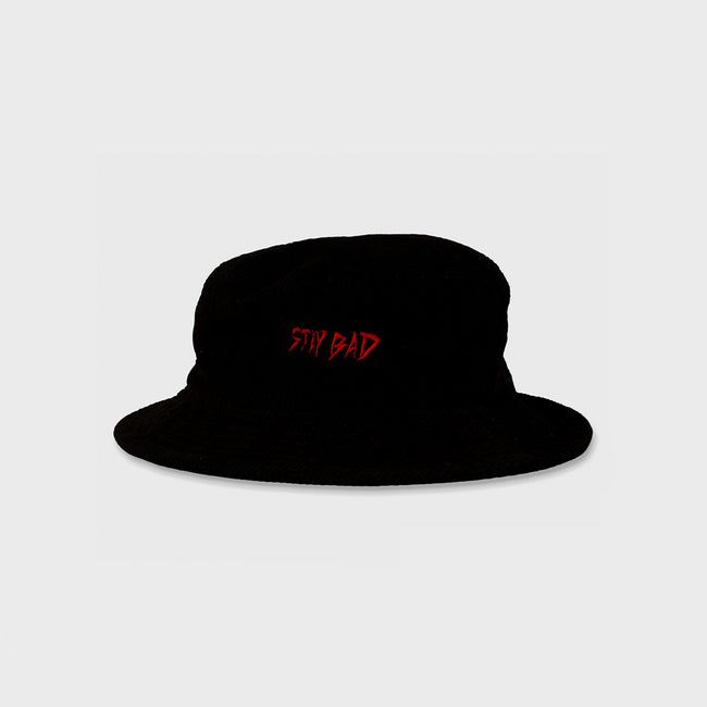 STAY BAD Bucket Hat - Black Corduroy